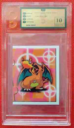 Charizard Merlin Sticker Series One 1999 -180 - Only Graded 10 Gem Mint