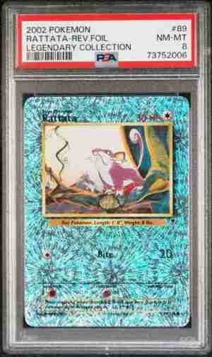 2002 Pokemon Legendary Collection 89 Rattata-Reverse Foil PSA 8 Front