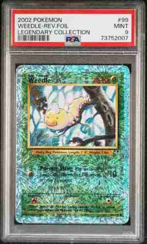 2002 Pokemon Legendary Collection 99 Weedle-Reverse Foil PSA 9 FRONT