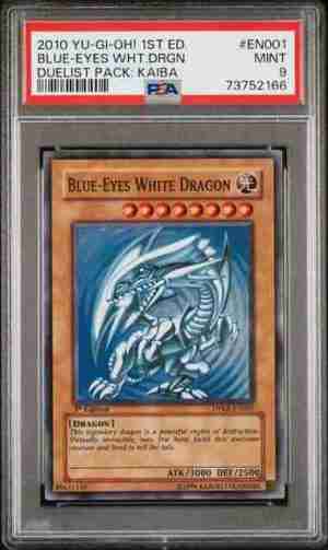 2010 YU-GI-Oh Duelist Pack Kaiba EN001 Blue-Eyes White Dragon 1st Edition Mint 9 Cert 73752166 Front