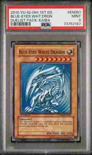 2010 YU-GI-Oh Duelist Pack Kaiba EN001 Blue-Eyes White Dragon 1st Edition Mint 9 Cert 73752167 Front