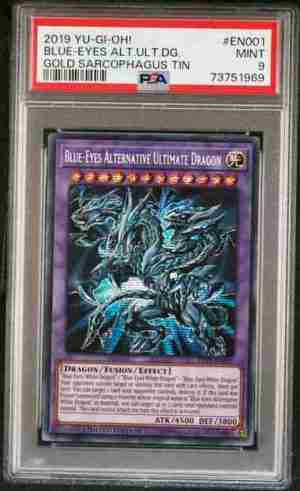 2019 YU-GI-Oh! Gold Sarcophagus Tin EN001 Blue-Eyes Alternative Ultimate Dragon FRONT CERT 73751969