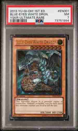 2013 YU-GI-Oh! Starter Deck Kaiba Reloaded YSKR-EN001 Blue-Eyes White Dragon 1st Edition-Ultimate Rare PSA 7 Front