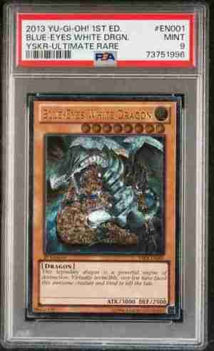 2013 YU-GI-Oh! Starter Deck Kaiba Reloaded YSKR-EN001 Blue-Eyes White Dragon 1st Edition-Ultimate Rare PSA 9 Front Cert 73751996