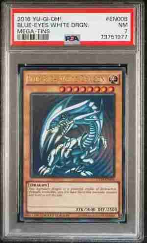 2016 YU-GI-Oh! Mega-Tins CT13-EN008 Blue-Eyes White Dragon PSA 7 Front