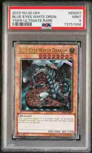 2013 YU-GI-Oh! Starter Deck Kaiba Reloaded YSKR-EN001 Blue-Eyes White Dragon Ultimate Rare PSA 9 Front Cert 73751998