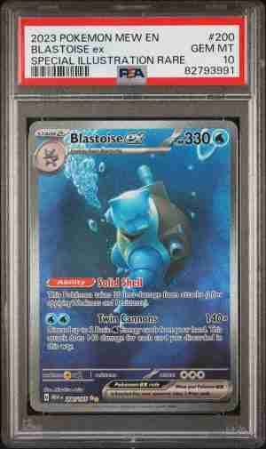 Pokemon 151 MEW En Blastoise Ex 200 165 Special Illustration Rare PSA 10 Gem Mint FRONT