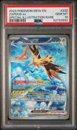 Pokemon 151 MEW En Zapdos Ex 202 165 Special Illustration Rare PSA 10 Gem Mint