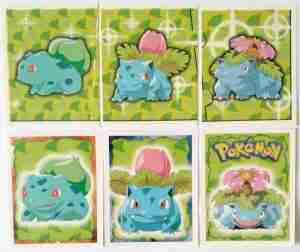 Pokemon Topps Merlin Sticker Series Bulbasaur, Ivysaur, Venusaur Bundle (6 Stickers)