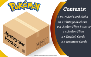 Pokemon Mystery Box V2 - Graded Pokemon Cards, Stickers, Action Flipz, Single Cards - Great Value